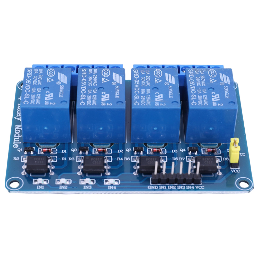 5V 12V 4 Channel Relay Board w - огляд і ціна Relay Module 4 Channel