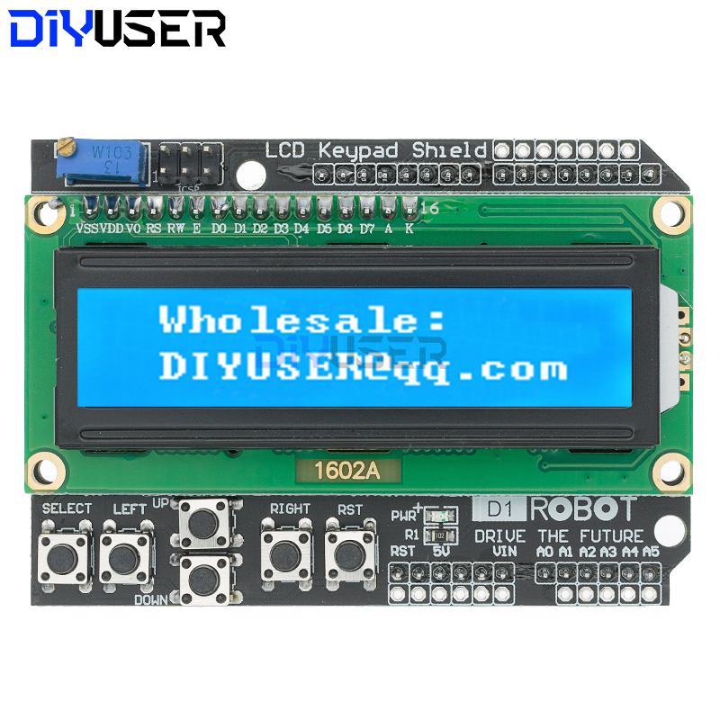 DIYUSER 1602 LCD Keypad Shield - огляд і ціна Lcd 1602