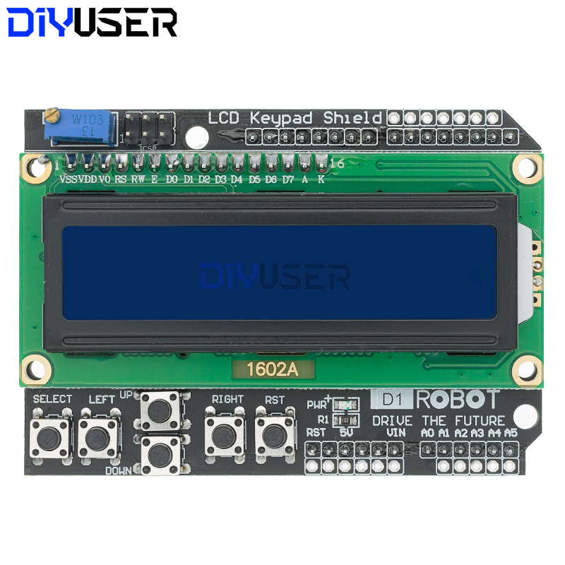DIYUSER 1602 LCD Keypad Shield - огляд і ціна Lcd 1602