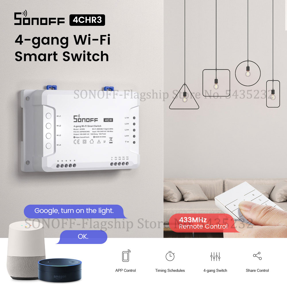 Itead SONOFF 4CH R3 Wifi Wirel - огляд і ціна Relay Module 1 Channel
