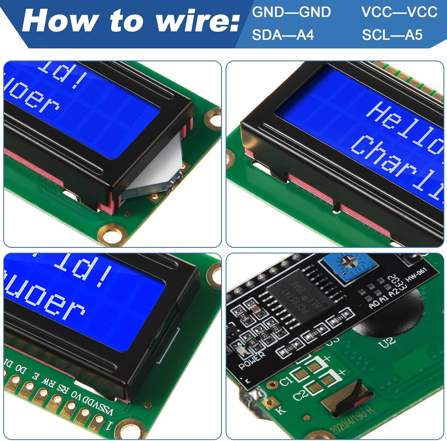 1Set 1602 LCD 20*4 Blue Screen - огляд і ціна Lcd 1602
