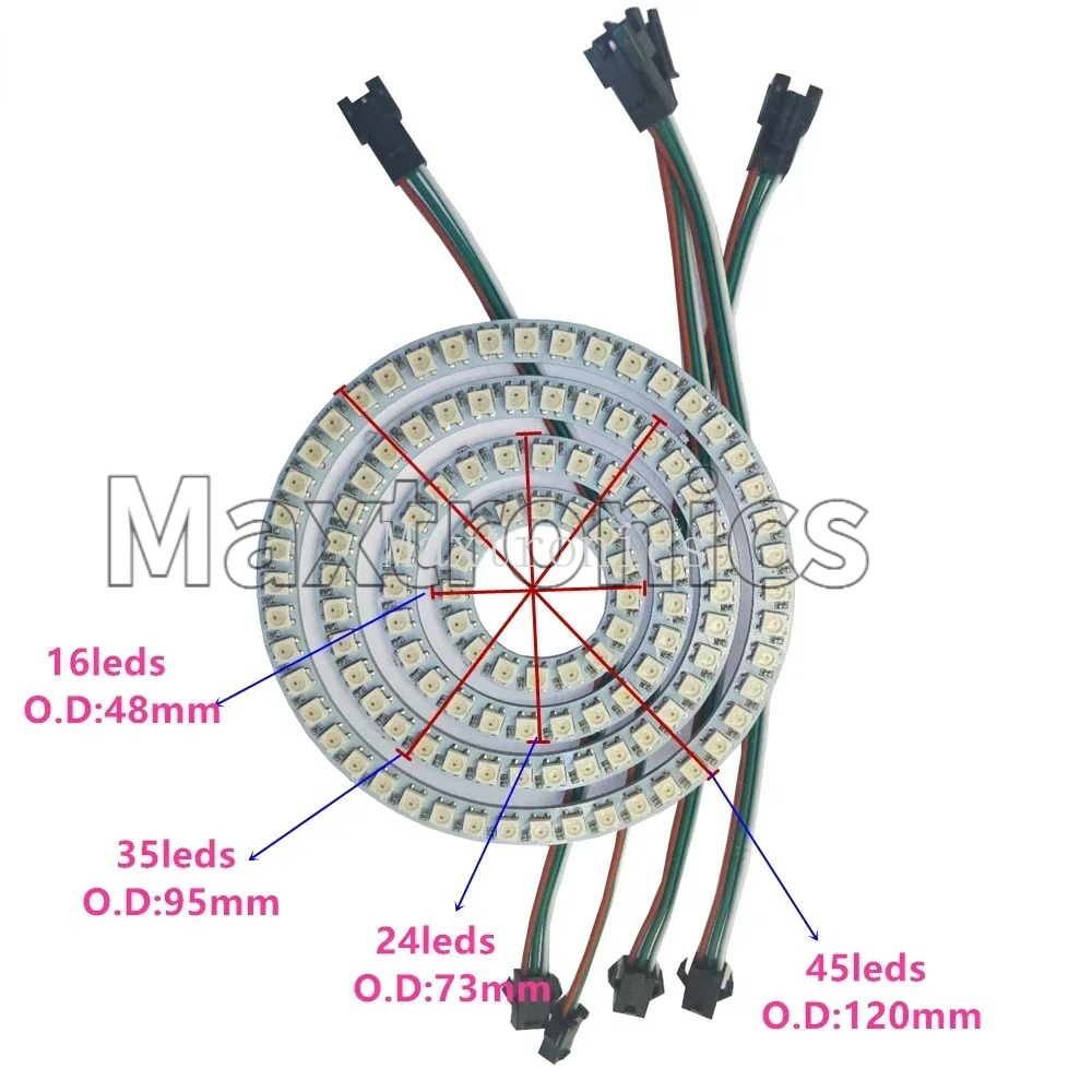 WS2812B FCOB RGB Led Ring 18/3 - огляд і ціна Ws2812B