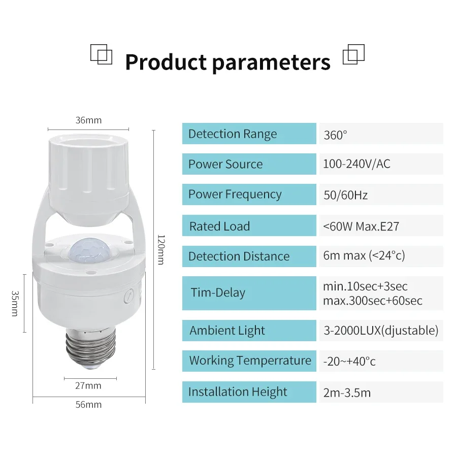 PIR Motion Sensor E27 Bulb Soc - огляд і ціна Pir Motion Sensor